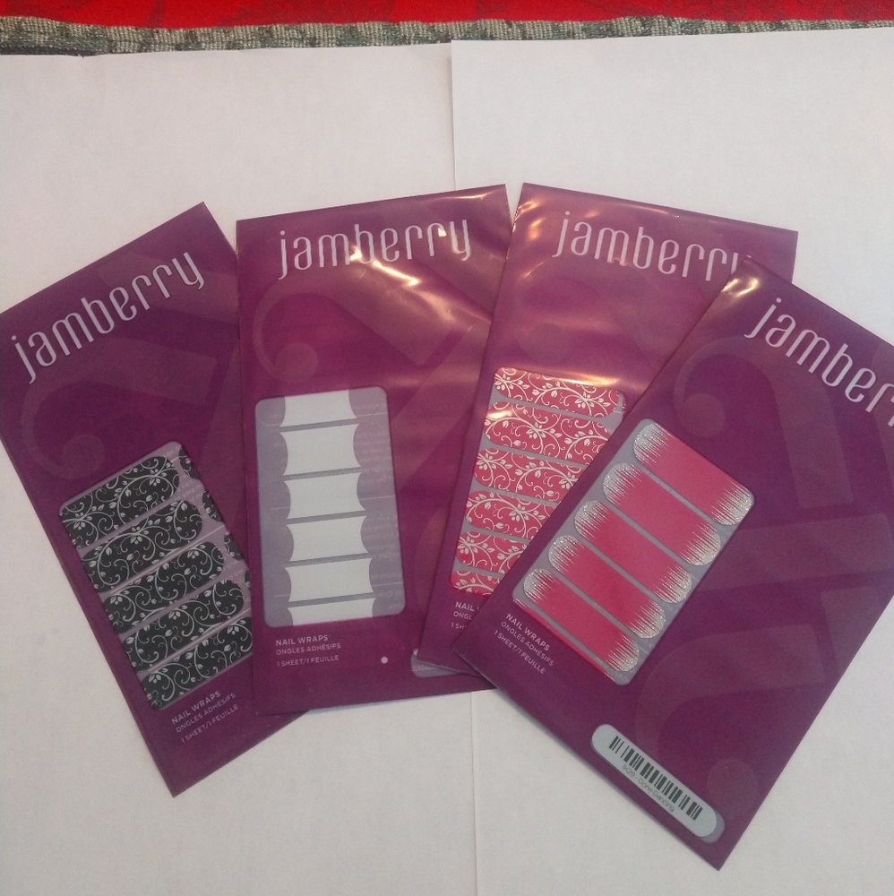 Jamberry Nail Wraps Set of 4 Retired Discontinued Designs Manicure